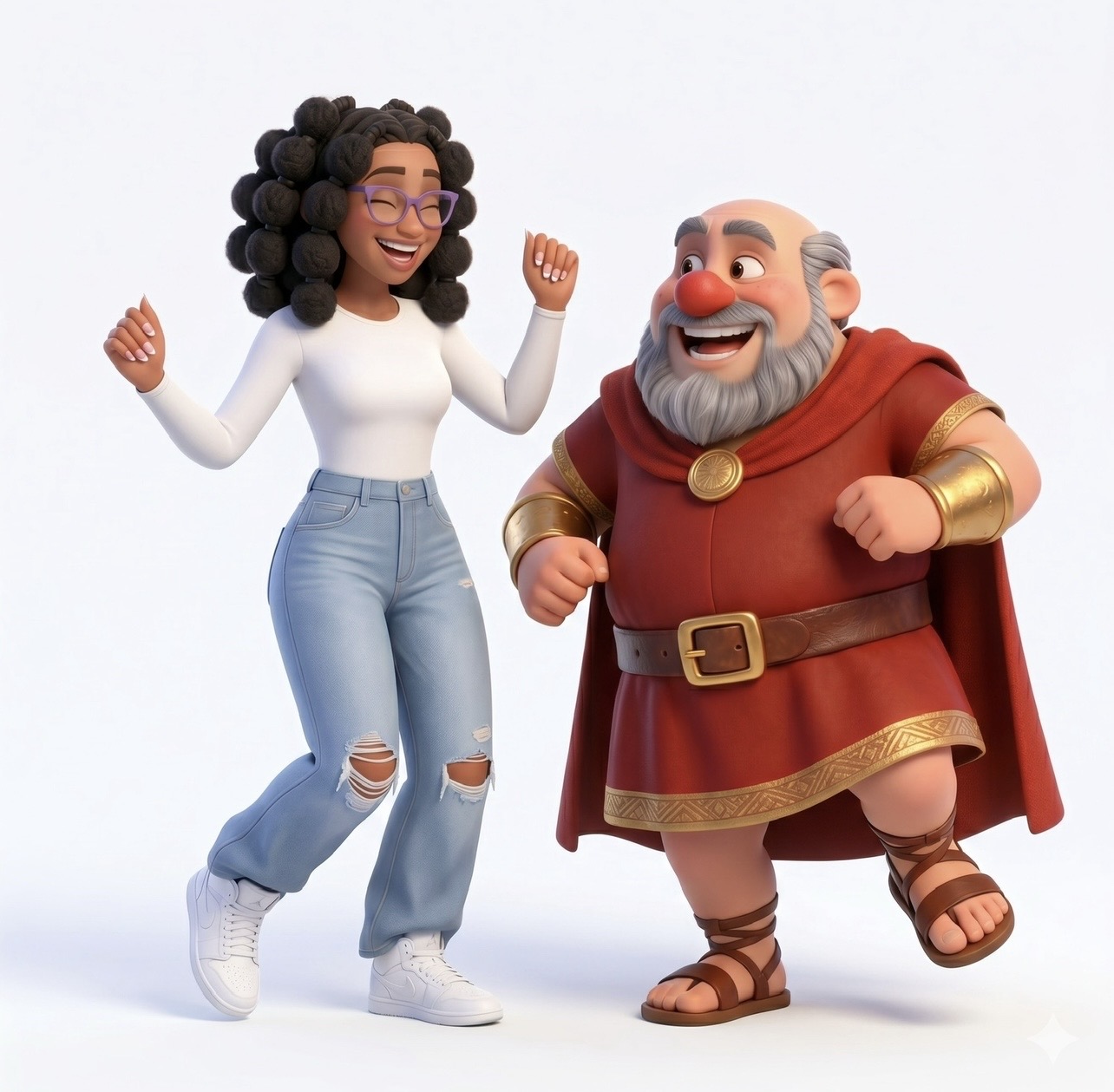 Illustrated Shiloh and Naaman jumping together