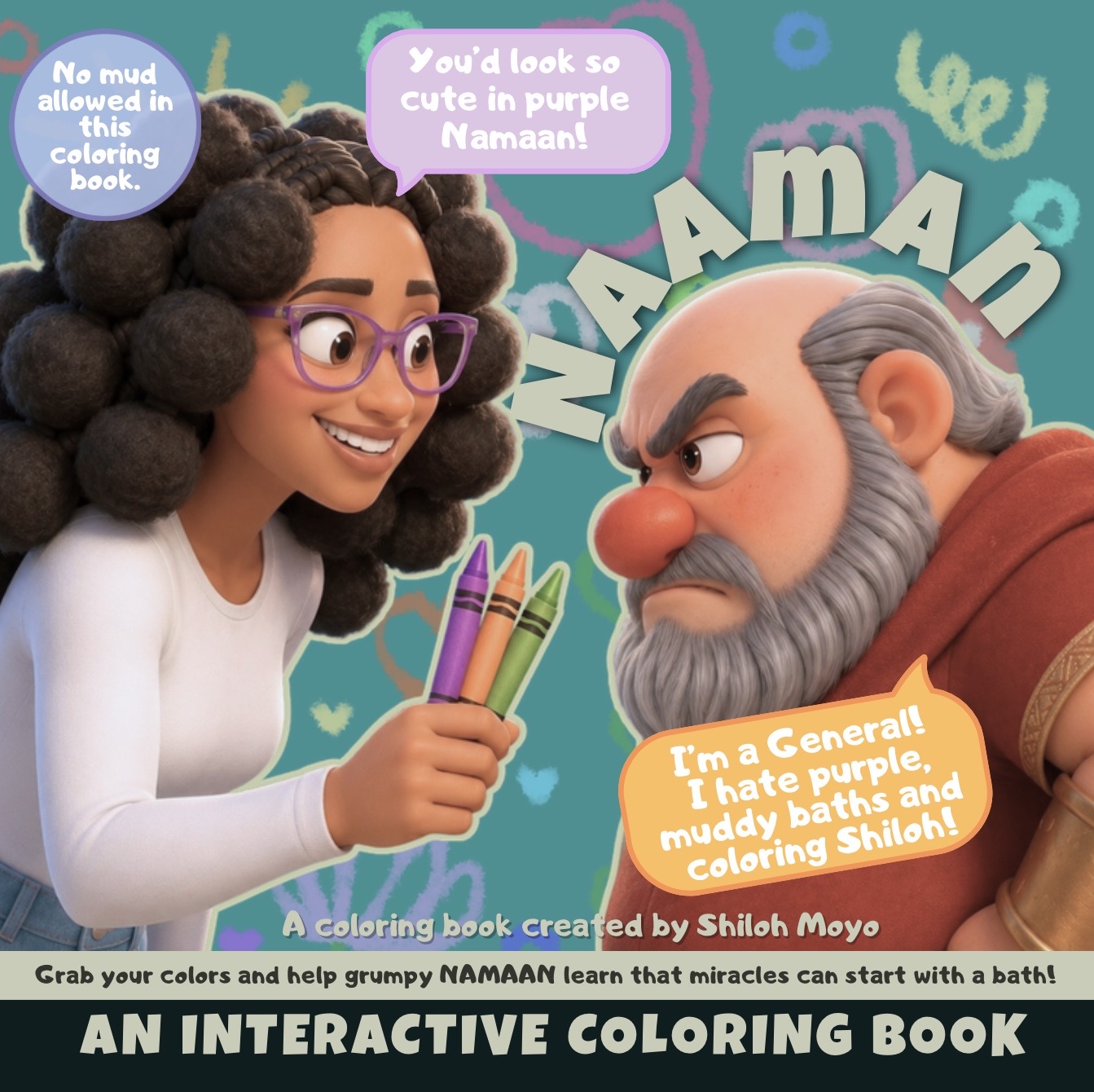 Corrected front cover of the Naaman interactive coloring book