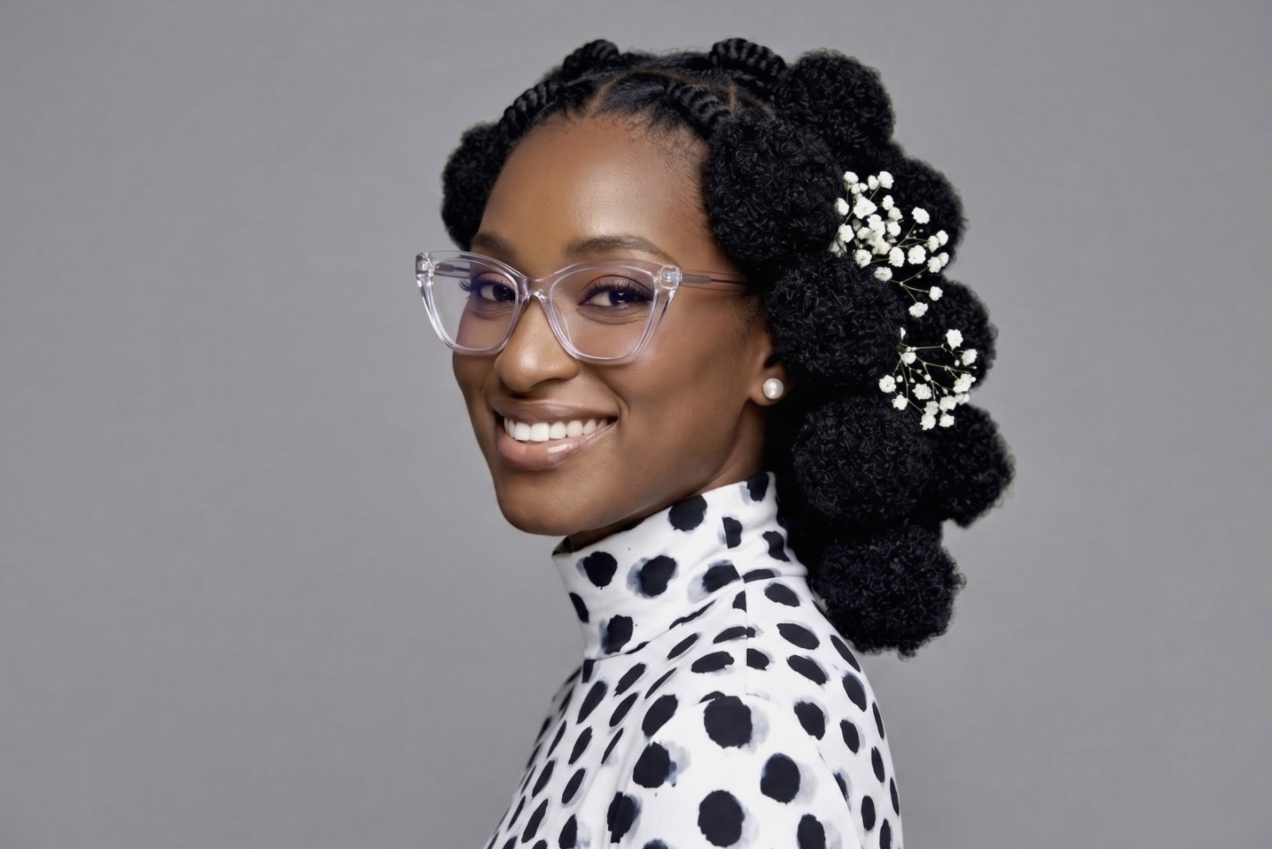 Portrait in a polka-dot blouse